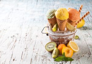 gelato with fruit