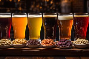 photo of six pints of fruit beer
