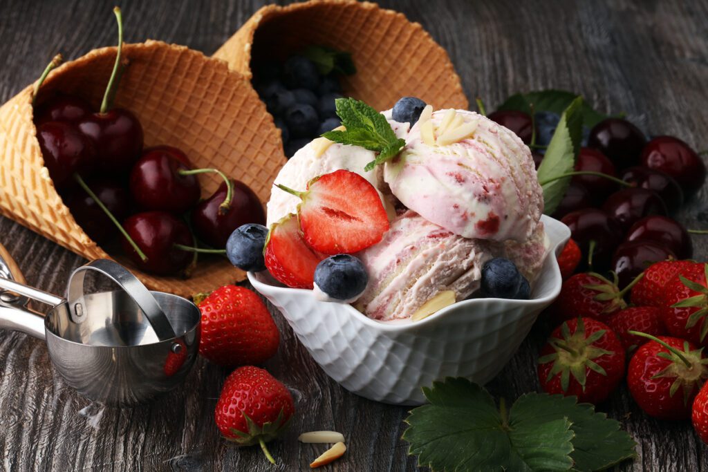 photo of berry ice cream