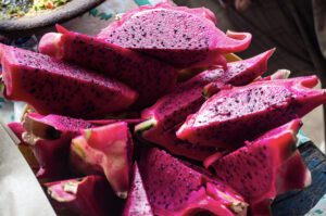 photo of sliced dragon fruit.