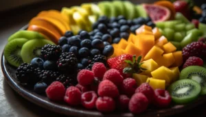 fresh fruit on a platter photo