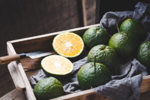 Calamansi in a wooden box photo