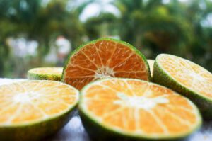 photo of freshly sliced calamansi fruit