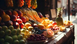 tropical fruit stand