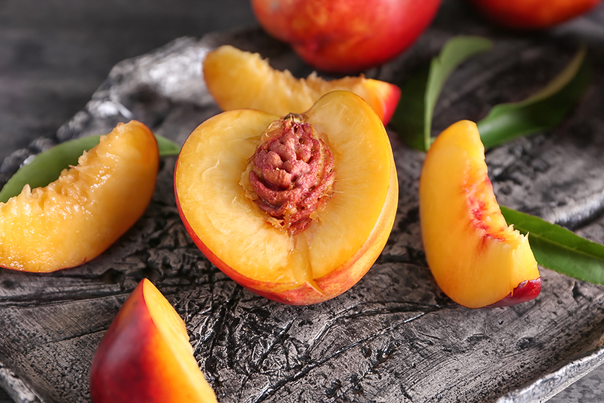 fresh peaches for peach puree photo