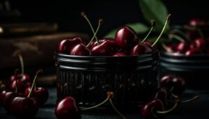 Photo of All Natural berry fruit bowl on rustic wooden table