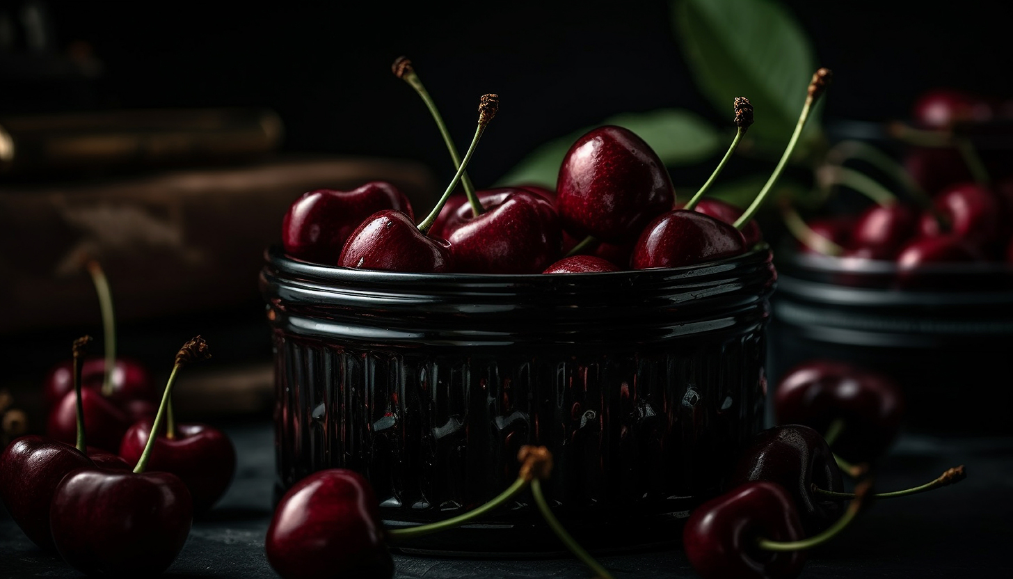 Organic berry fruit bowl on rustic wooden table for healthy eating | Puree Arete Photo of All Natural berry fruit bowl on rustic wooden table