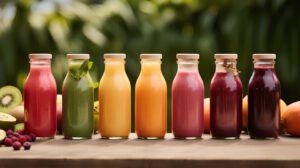 cold pressed juice made with fruit puree photo