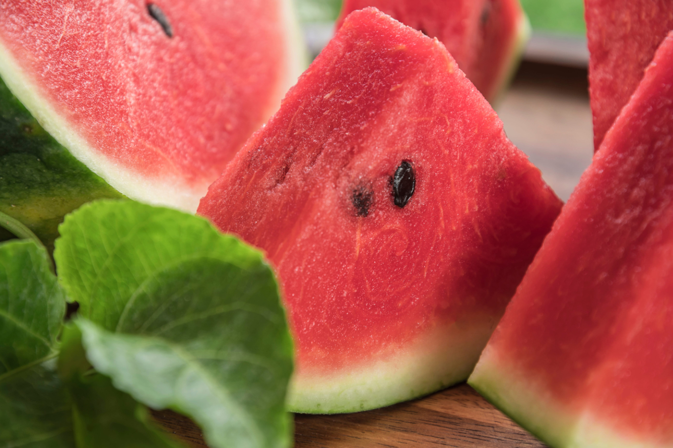 photo of freshly sliced watermelon