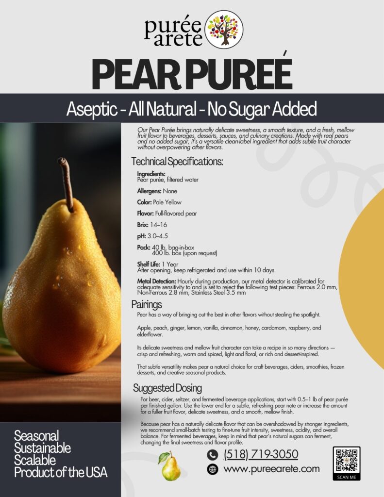 Link to Puree Arete Product Spec Sheet for Pear