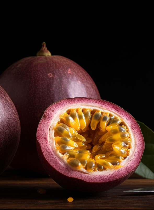 delicious passion fruit on a table